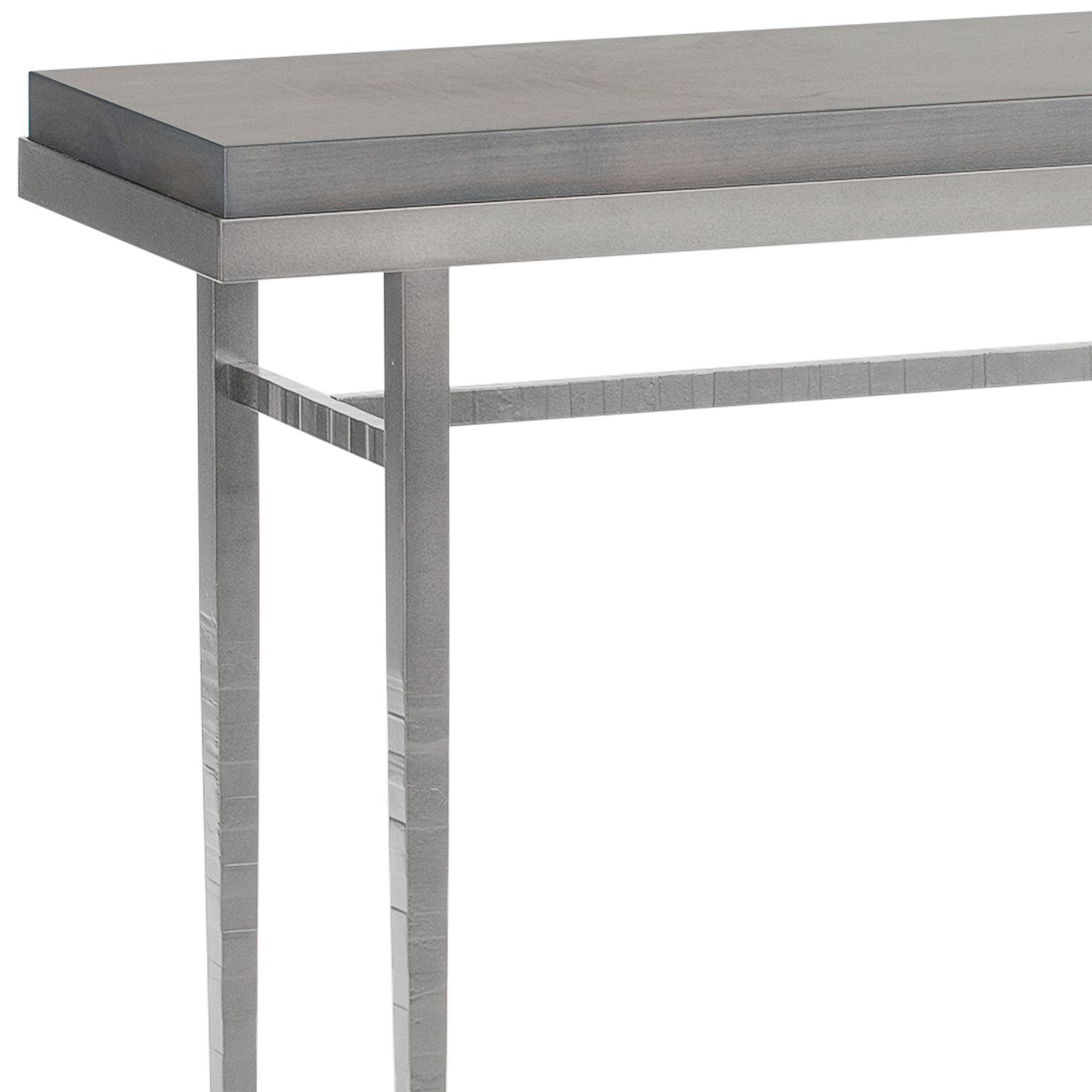 Image 2 Wick 42" Wide Maple Grey Accented Vintage Platinum Console Table more views