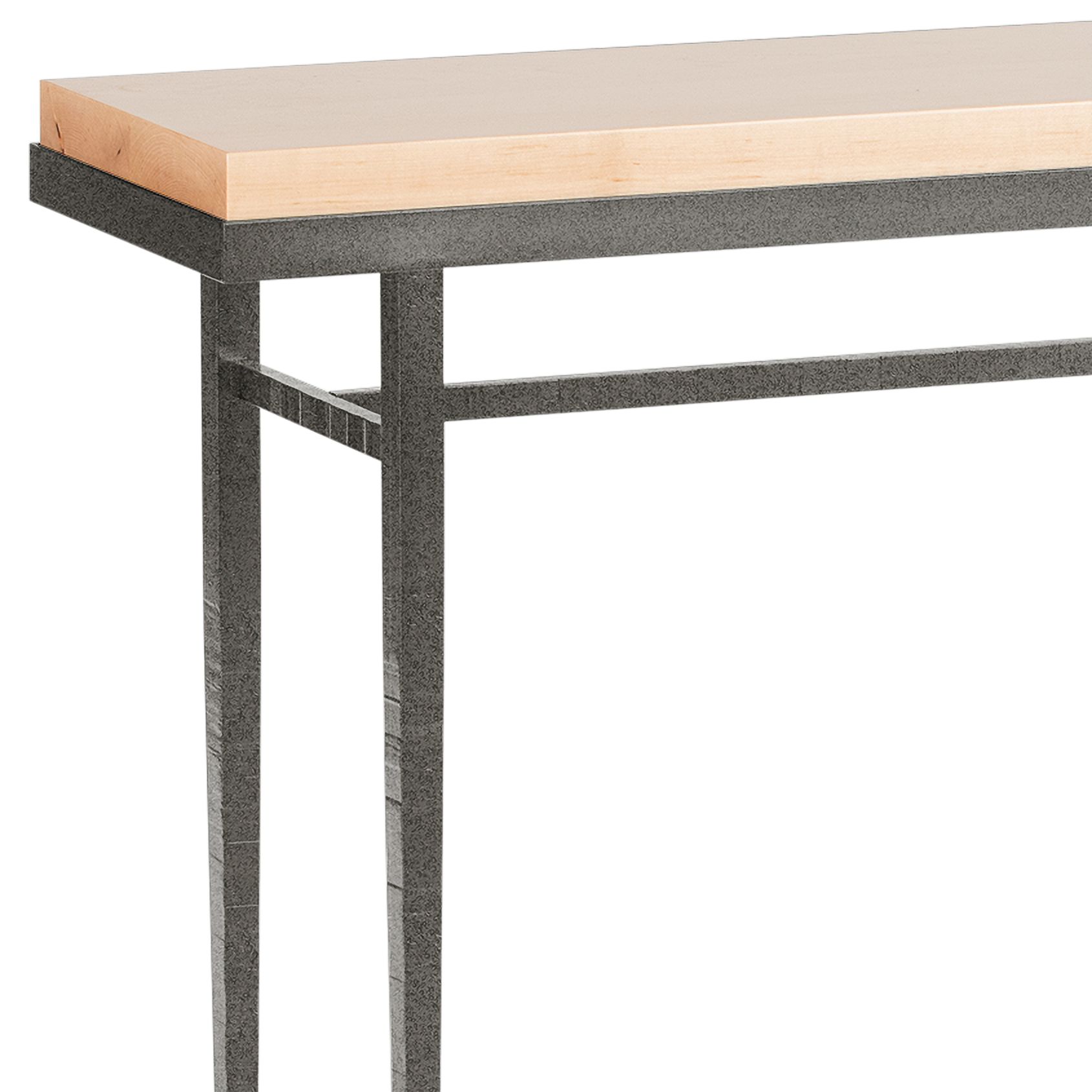 Image 2 Wick 42" Wide Maple Natural Accented Natural Iron Console Table more views