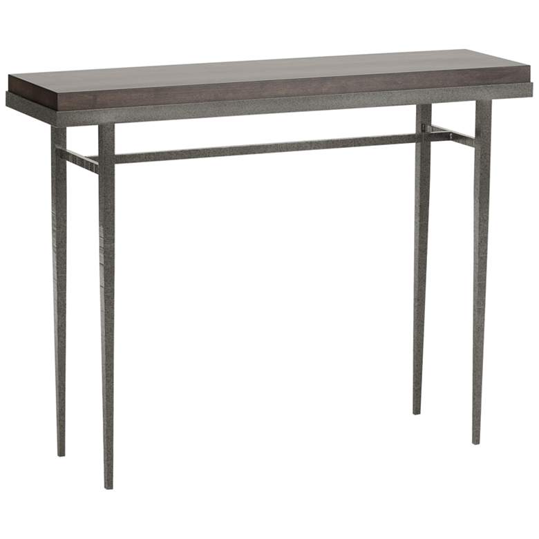Wick 42 inch Wide Natural Iron Console Table with Espresso Top