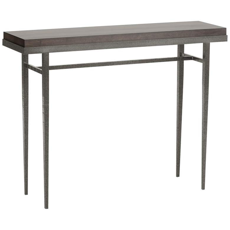 Image 1 Wick 42" Wide Natural Iron Console Table with Espresso Top