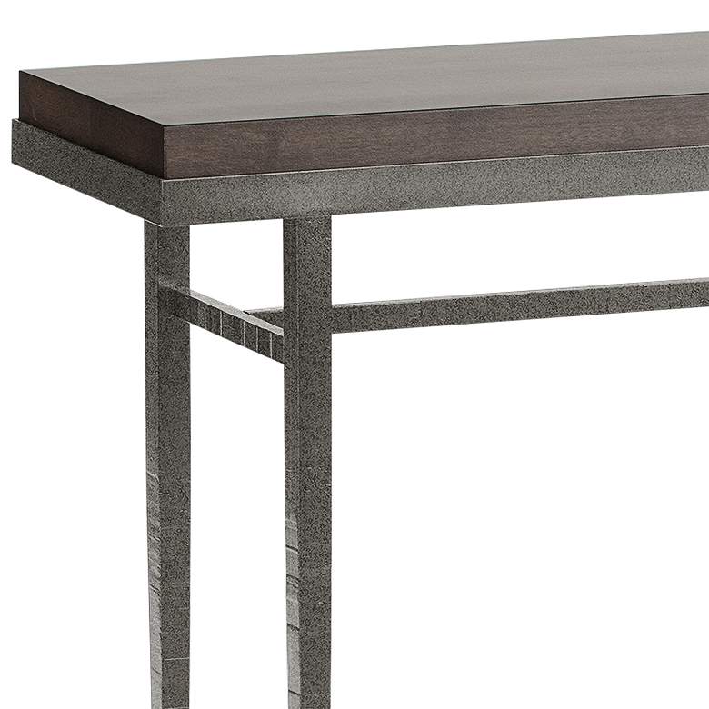 Wick 42 inch Wide Natural Iron Console Table with Espresso Top more views