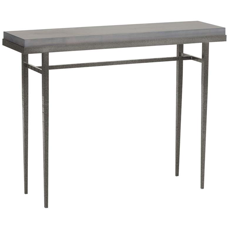 Wick 42&quot; Wide Natural Iron Console Table with Gray Table Top
