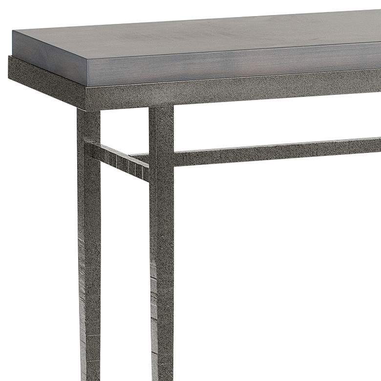 Image 2 Wick 42" Wide Natural Iron Console Table with Gray Table Top more views