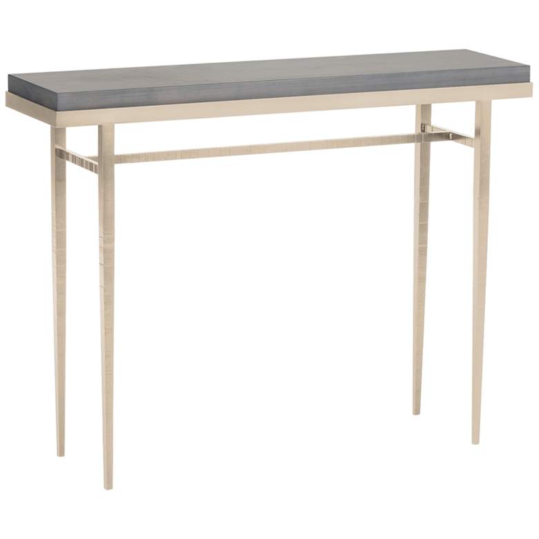 Image 1 Wick 42 inch Wide Soft Gold Console Table with Gray Table Top