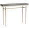 Wick 42" Wide Soft Gold Console Table with Gray Table Top