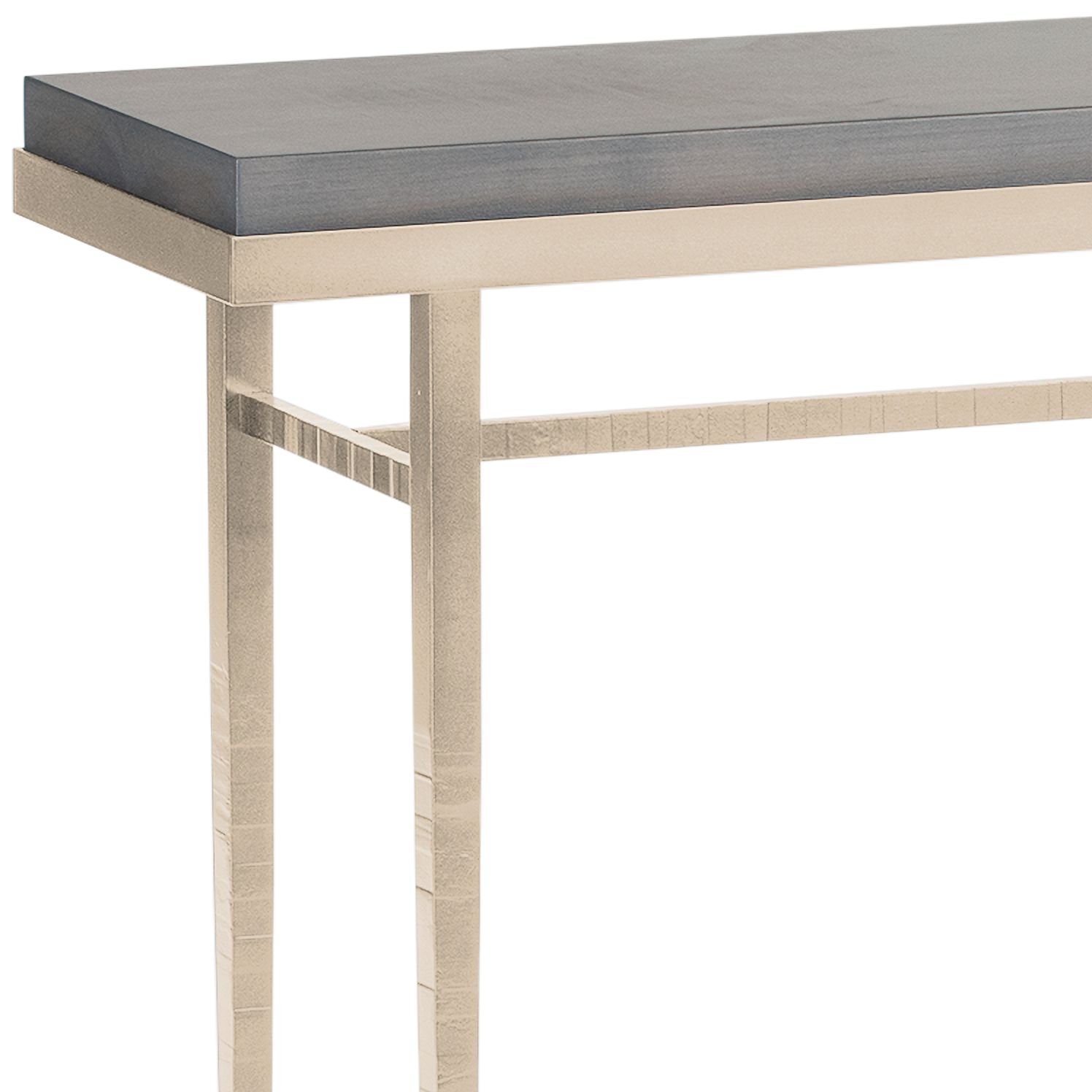 Image 2 Wick 42" Wide Soft Gold Console Table with Gray Table Top more views