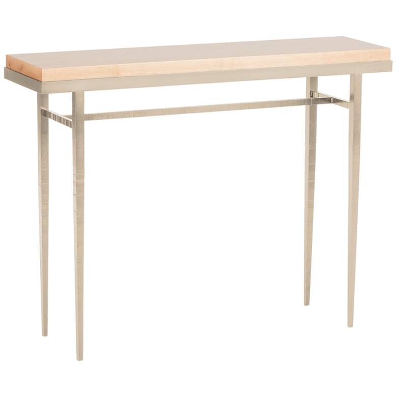 Image 1 Wick 42 inch Wide Soft Gold Console Table with Natural Table Top