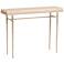 Wick 42" Wide Soft Gold Console Table with Natural Table Top