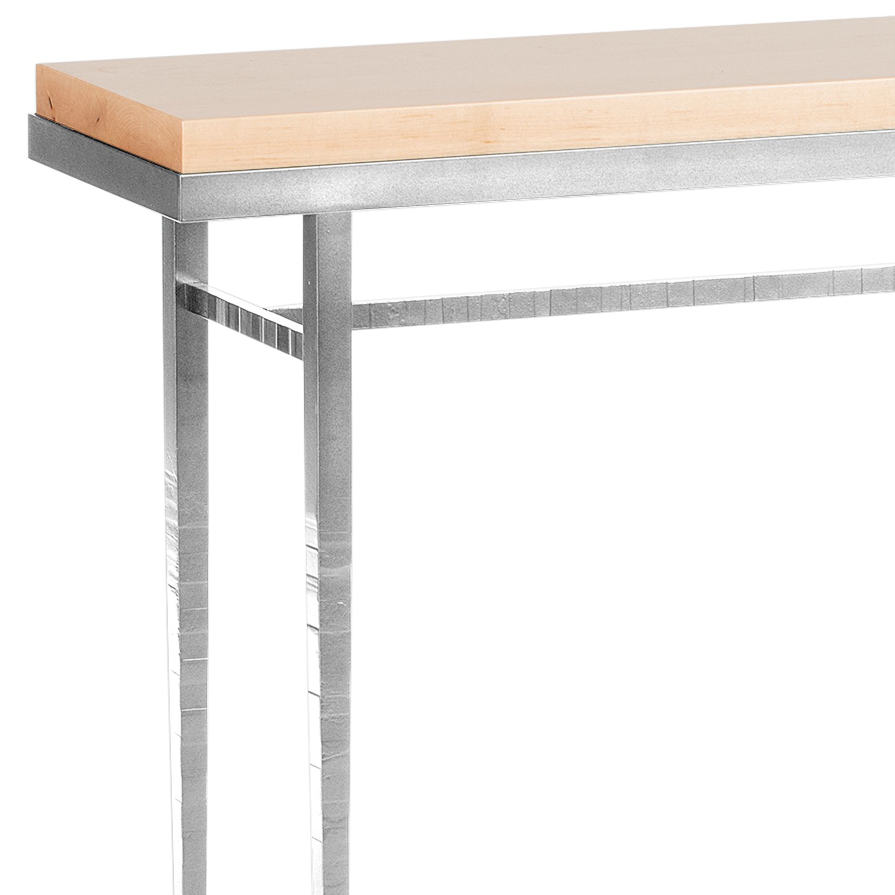 Image 2 Wick 42" Wide Sterling Console Table with Natural Table Top more views