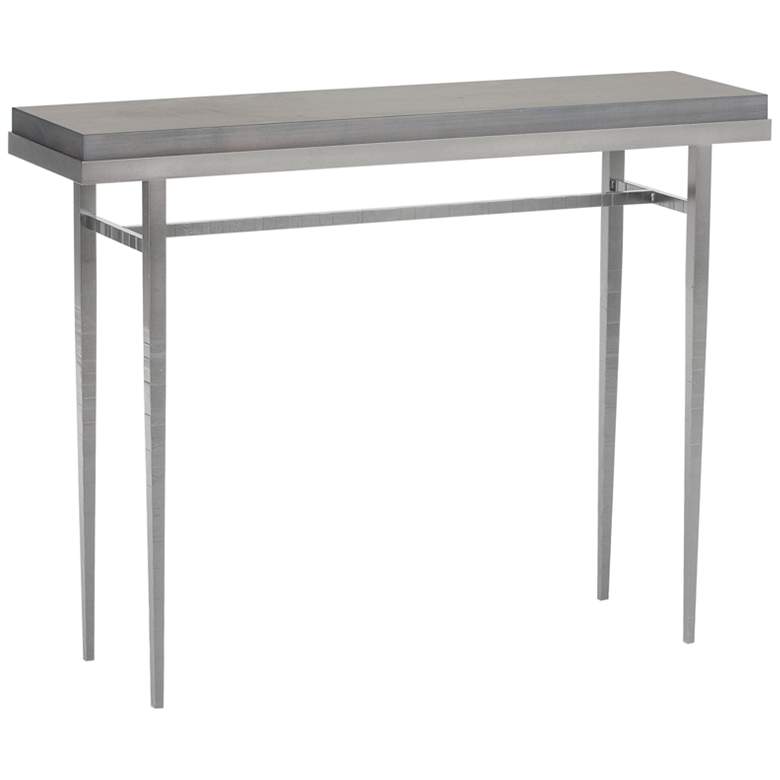 Wick 42&quot; Wide Vintage Platinum Console Table with Gray Top