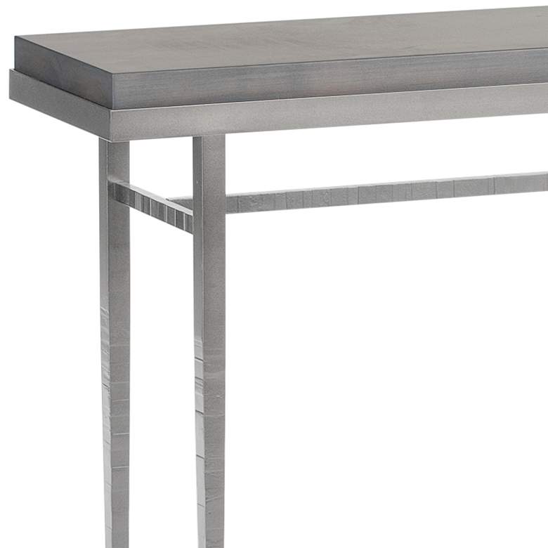 Image 2 Wick 42 inch Wide Vintage Platinum Console Table with Gray Top more views