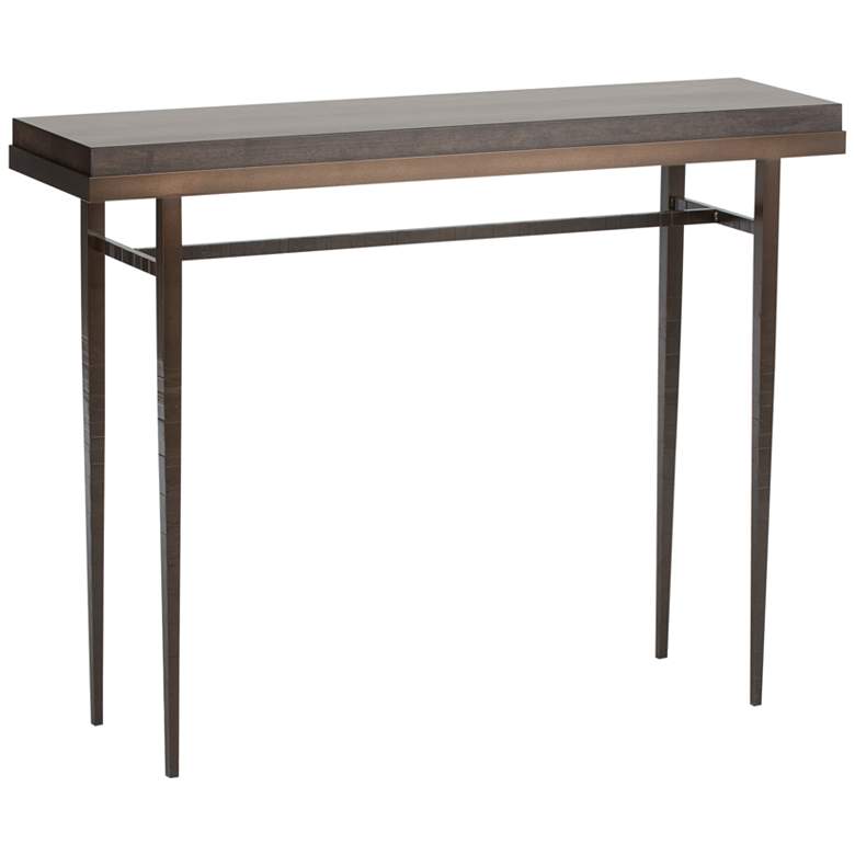 Image 2 Wick 42 inchW Dark Smoke Console Table with Espresso Table Top