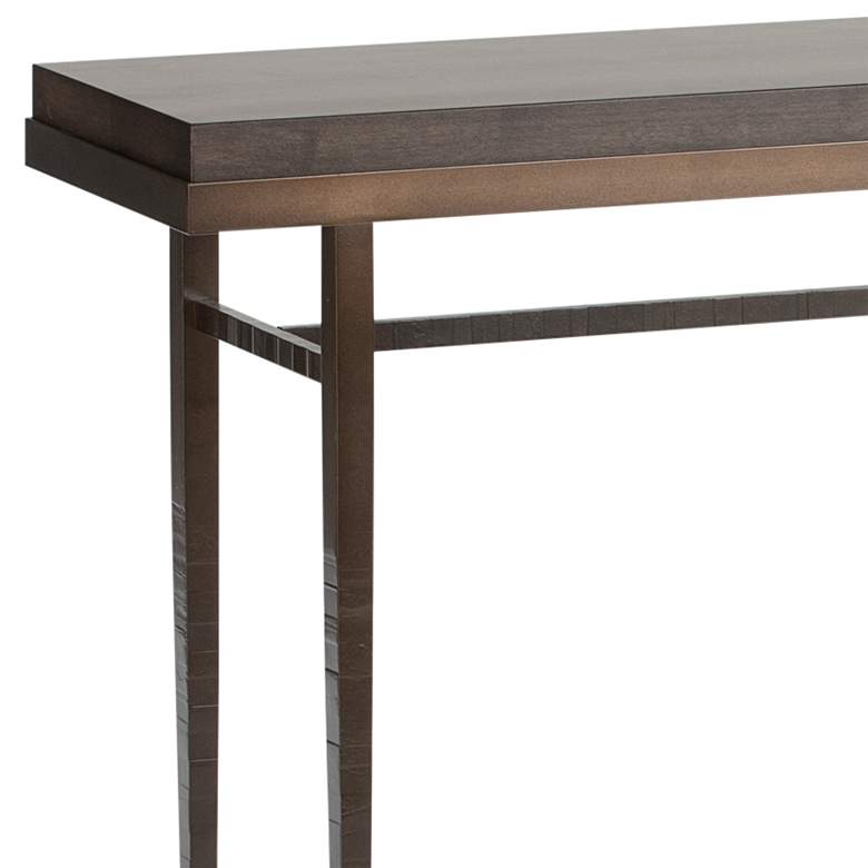 Image 3 Wick 42 inchW Dark Smoke Console Table with Espresso Table Top more views