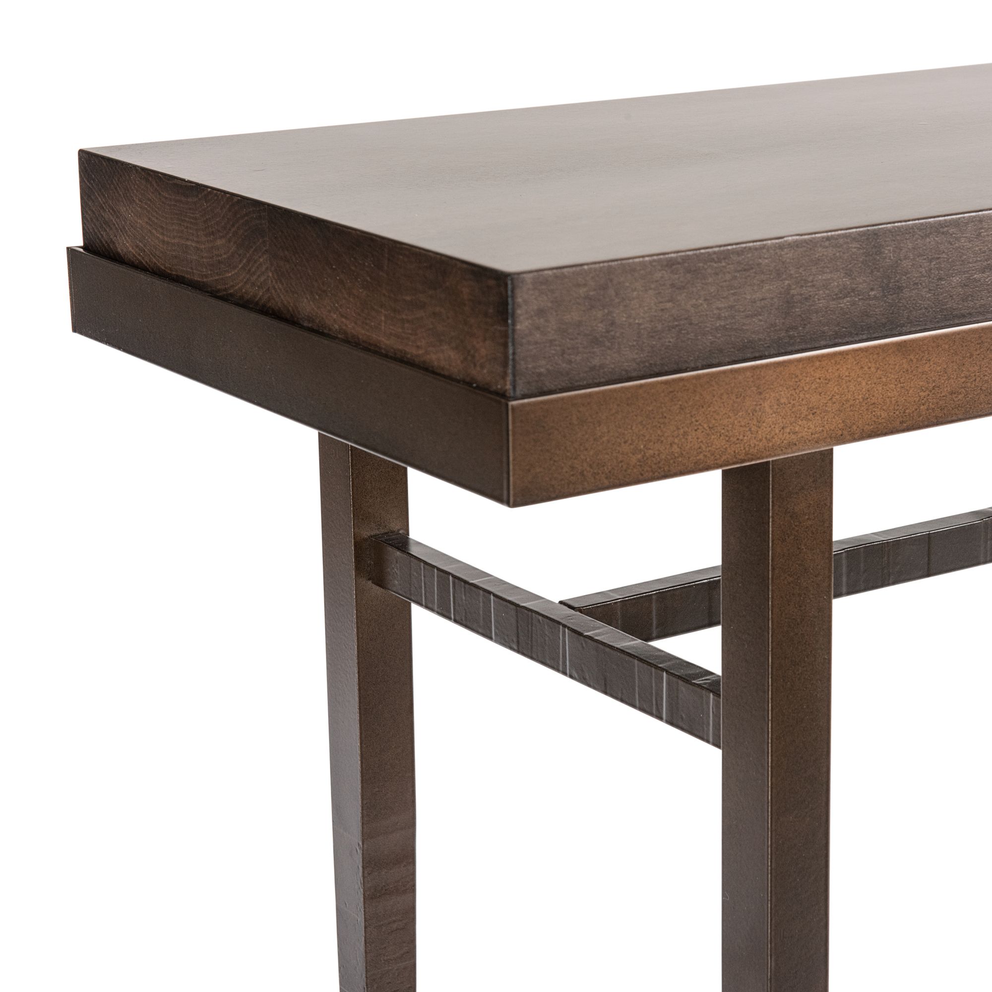 Wick 42"W Dark Smoke Console Table with Espresso Table Top