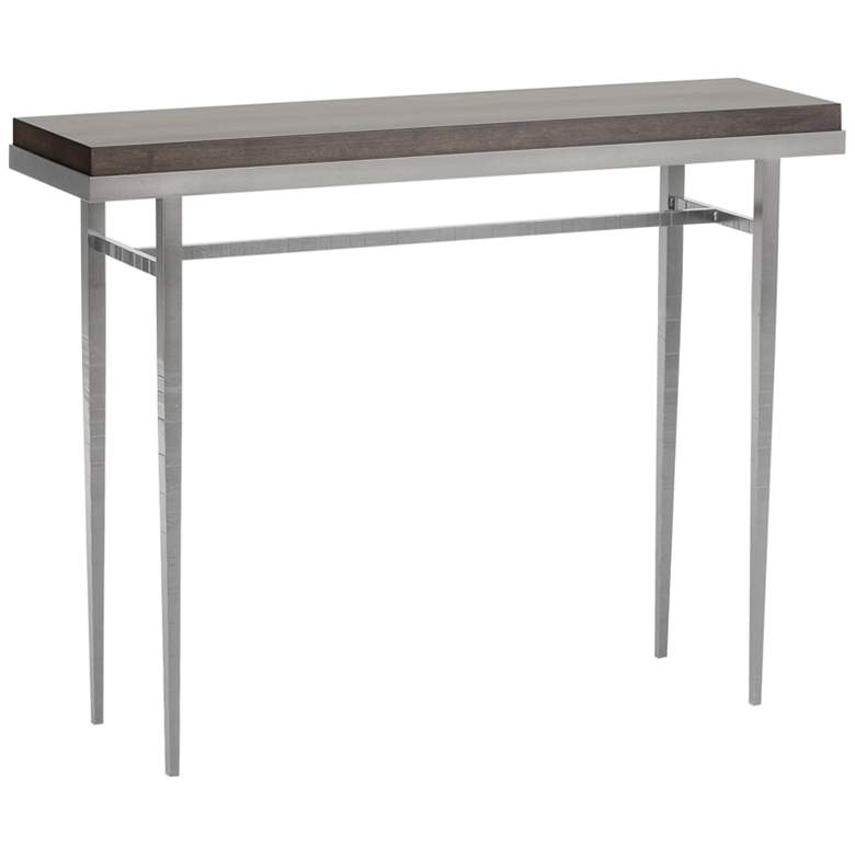 Image 1 Wick 42"W Vintage Platinum Console Table with Espresso Top