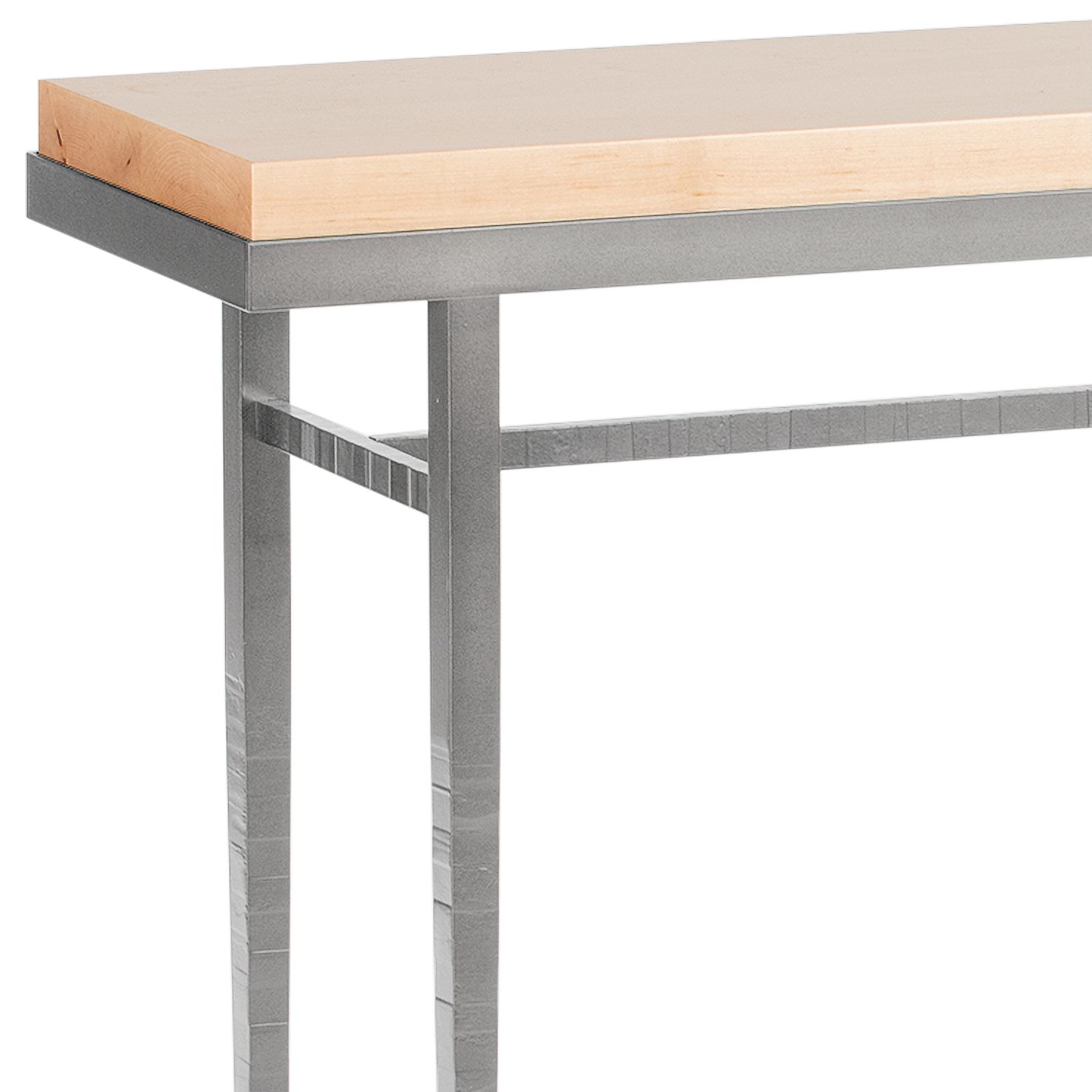 Image 2 Wick 42"W Vintage Platinum Console Table with Natural Top more views