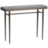 Wick 42" Wide Dark Smoke Console Table with Gray Table Top