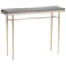 Wick 42" Wide Soft Gold Console Table with Gray Table Top