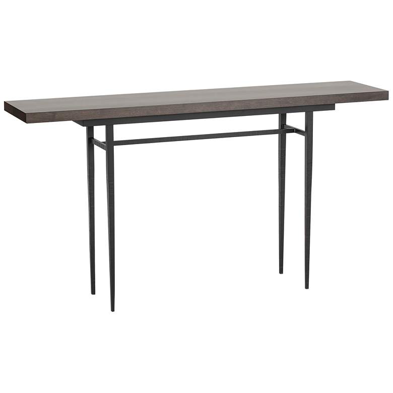 Wick 60&quot; Wide Black Console Table with Espresso Table Top