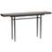 Wick 60" Wide Black Console Table with Espresso Table Top