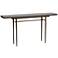 Wick 60" Wide Bronze Console Table with Espresso Table Top