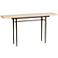 Wick 60" Wide Bronze Console Table with Natural Table Top