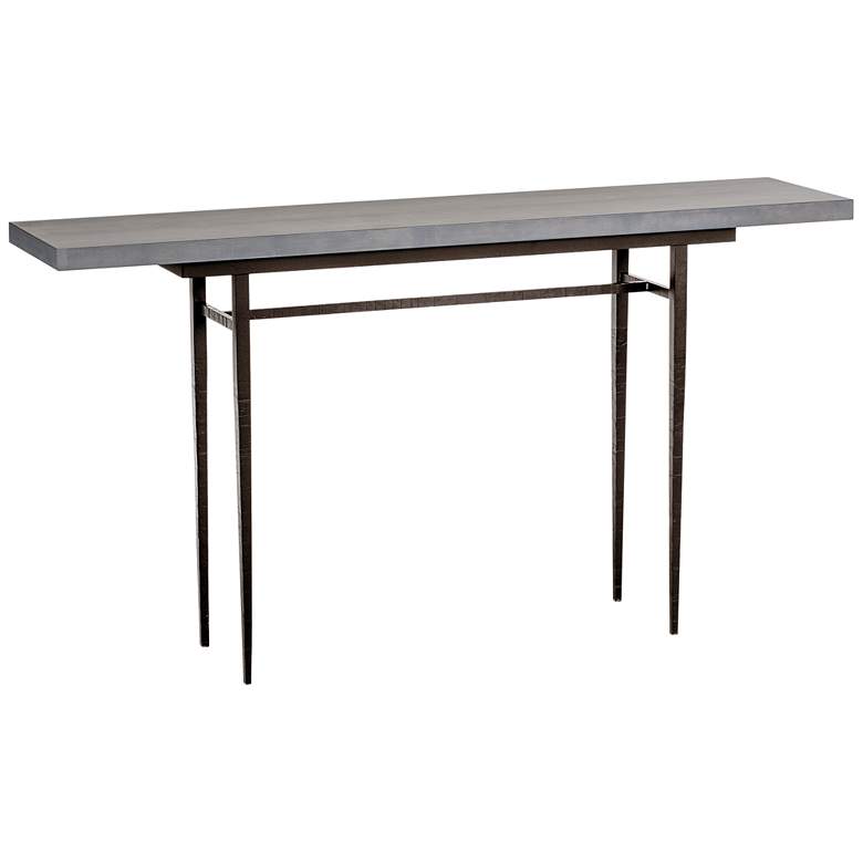 Wick 60&quot; Wide Dark Smoke Console Table with Gray Table Top