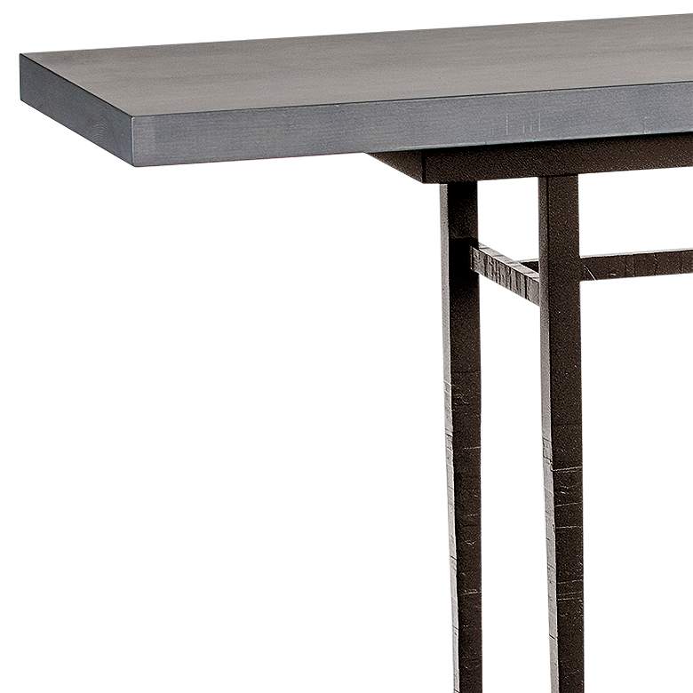 Image 2 Wick 60 inch Wide Dark Smoke Console Table with Gray Table Top more views