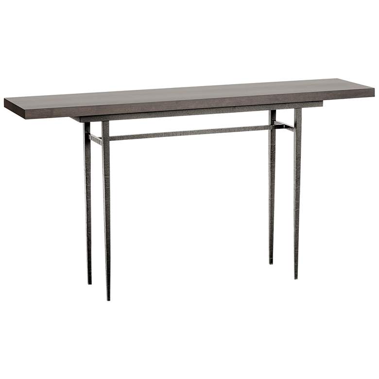 Wick 60 inch Wide Natural Iron Console Table with Espresso Top