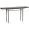 Wick 60" Wide Natural Iron Console Table with Espresso Top