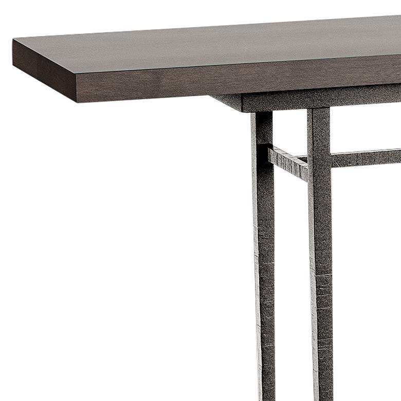 Wick 60 inch Wide Natural Iron Console Table with Espresso Top more views