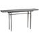 Wick 60" Wide Natural Iron Console Table with Gray Table Top