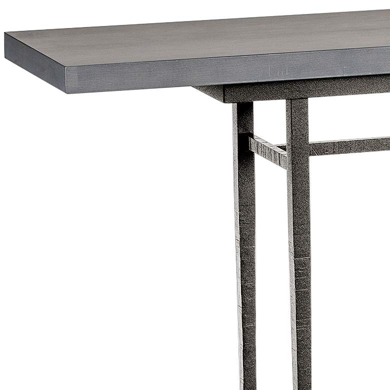 Image 2 Wick 60 inch Wide Natural Iron Console Table with Gray Table Top more views