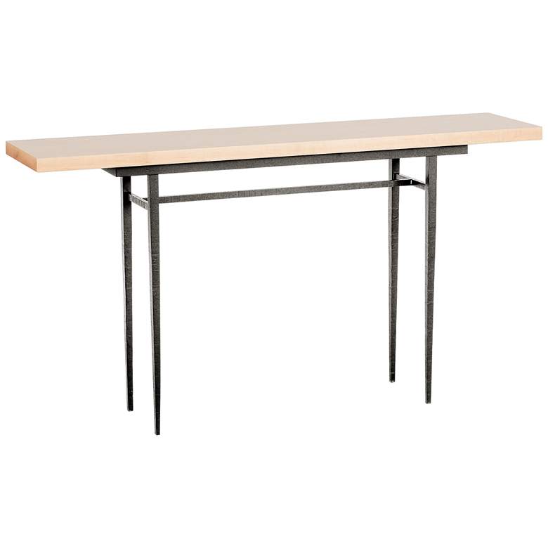 Image 1 Wick 60" Wide Natural Iron Console Table with Natural Top
