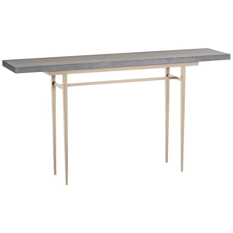 Wick 60&quot; Wide Soft Gold Console Table with Gray Table Top
