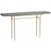 Wick 60" Wide Soft Gold Console Table with Gray Table Top