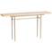 Wick 60" Wide Soft Gold Console Table with Natural Table Top
