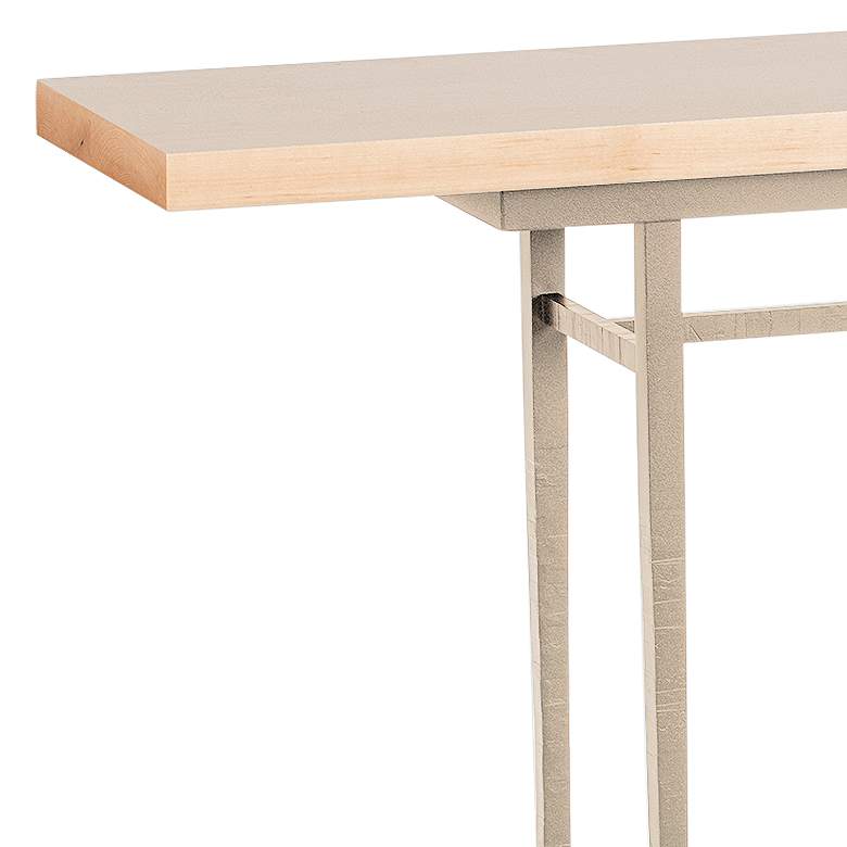 Image 2 Wick 60" Wide Soft Gold Console Table with Natural Table Top more views