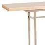 Wick 60" Wide Soft Gold Console Table with Natural Table Top