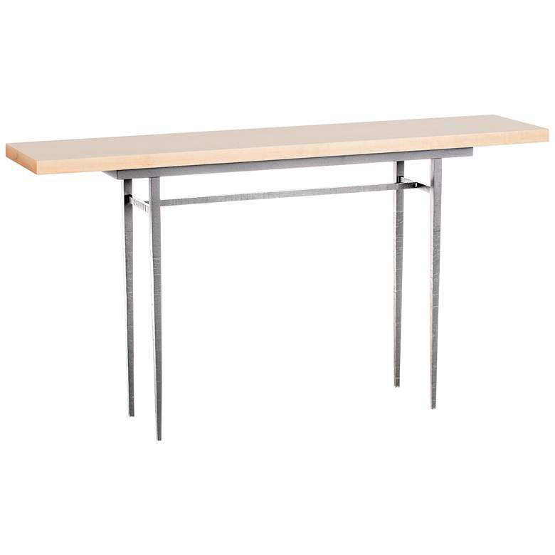 Image 1 Wick 60" Wide Sterling Console Table with Natural Table Top