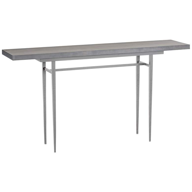 Image 1 Wick 60" Wide Vintage Platinum Console Table with Gray Top
