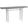 Wick 60" Wide Vintage Platinum Console Table with Gray Top