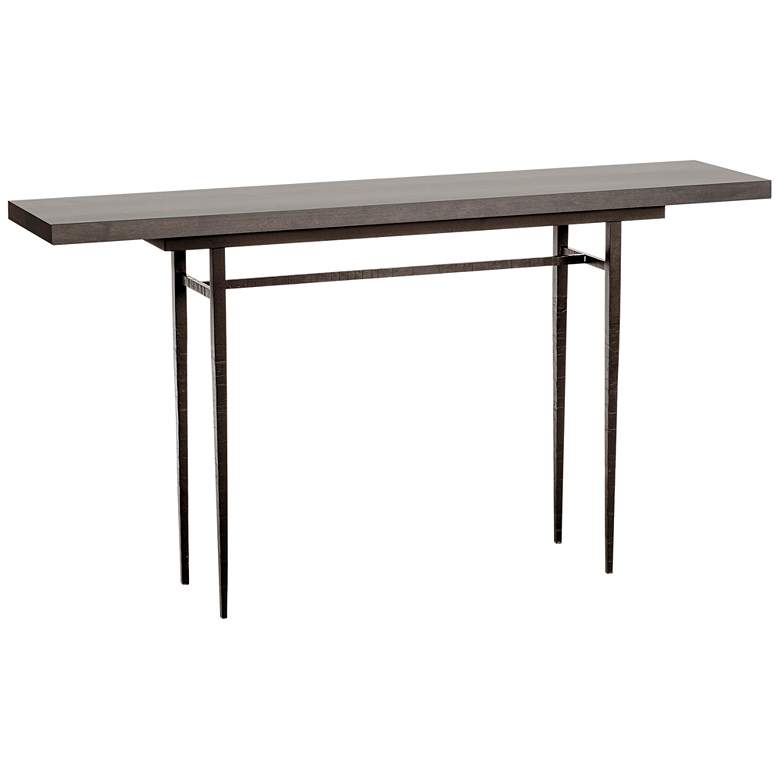 Wick 60&quot;W Dark Smoke Console Table with Espresso Table Top