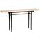 Wick 60"W Dark Smoke Console Table with Natural Table Top