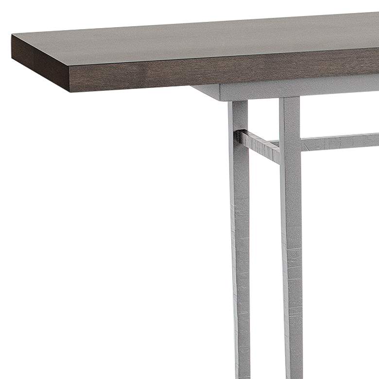 Image 2 Wick 60 inchW Vintage Platinum Console Table with Espresso Top more views