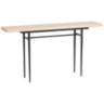 Wick 60" Wide Black Console Table with Natural Table Top