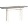 Wick 60" Wide Soft Gold Console Table with Gray Table Top