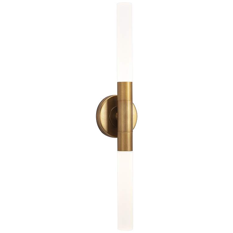 Image 1 Wick Hilo 23" High Natural Brass 2-Light LED Wall Sconce