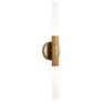 1_Wick Hilo 23" High Natural Brass 2-Light LED Wall Sconce