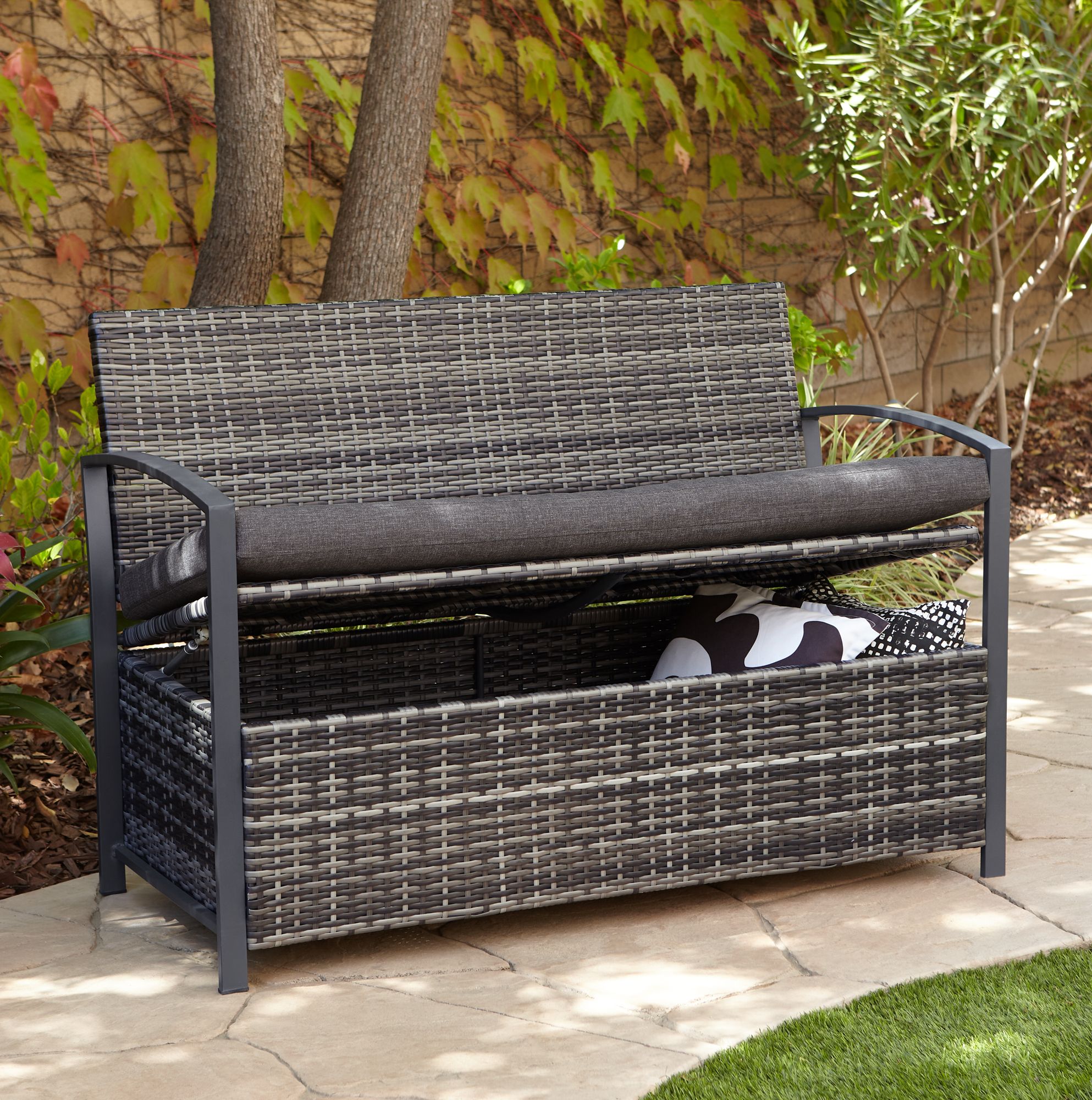 backyard storage bench